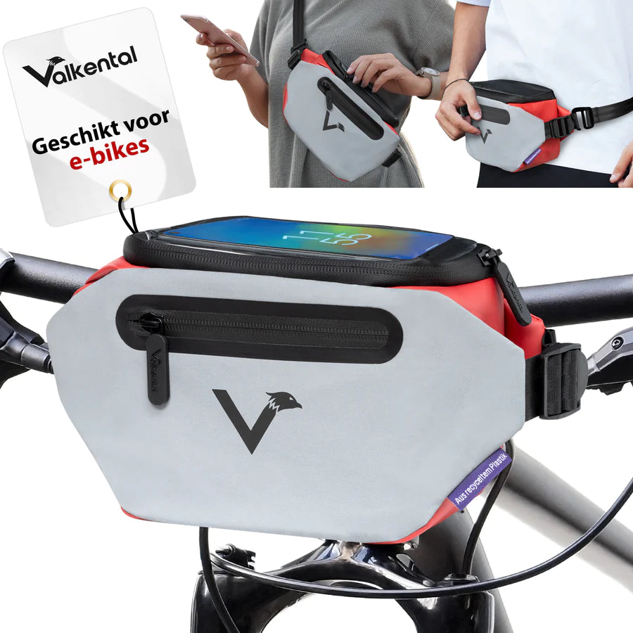 VALKENTAL 3IN1 CITY BAG rood met venster