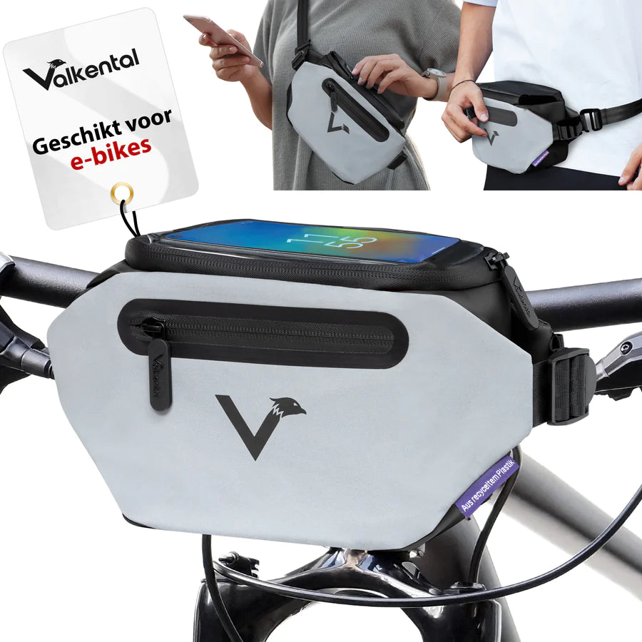 VALKENTAL 3IN1 CITY BAG  zwart met venster

