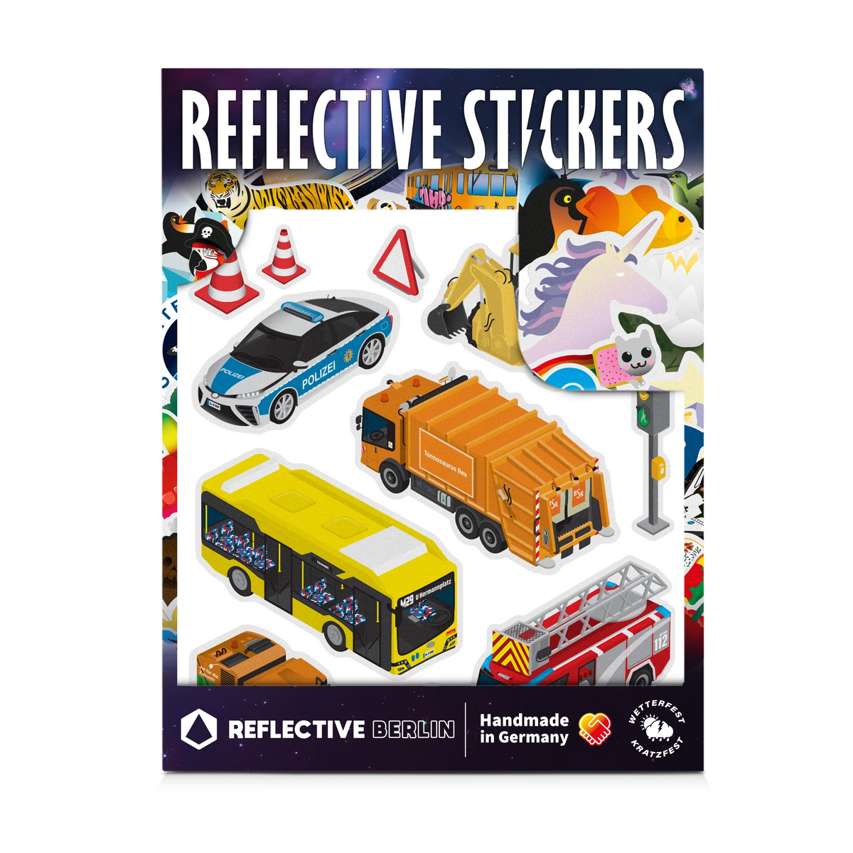 REFLECTIVE BERLIN kinderstickers medium - reflecterende fietsstickers