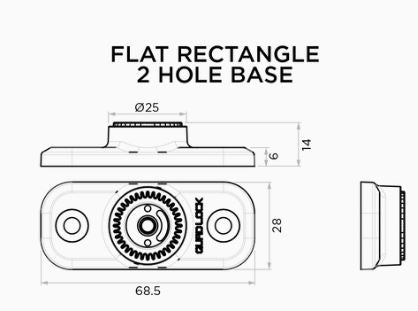 QUAD LOCK 360 flat rectangle 2 hole - montagevoet