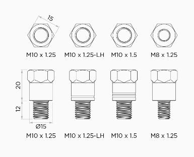 QUAD LOCK mirror stem adaptor kit - spiegelverhogers