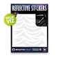 Reflective Berlin reflecterende stickers medium - waves wit