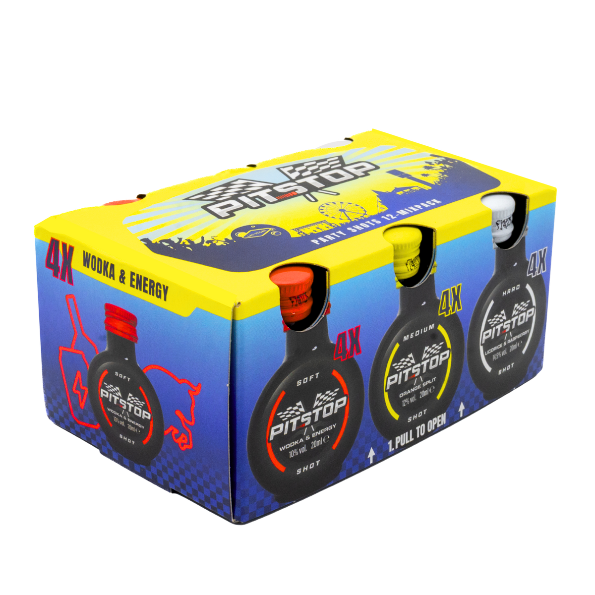 PITSTOP SHOT variety pack 12 stuks alcoholische energy shots