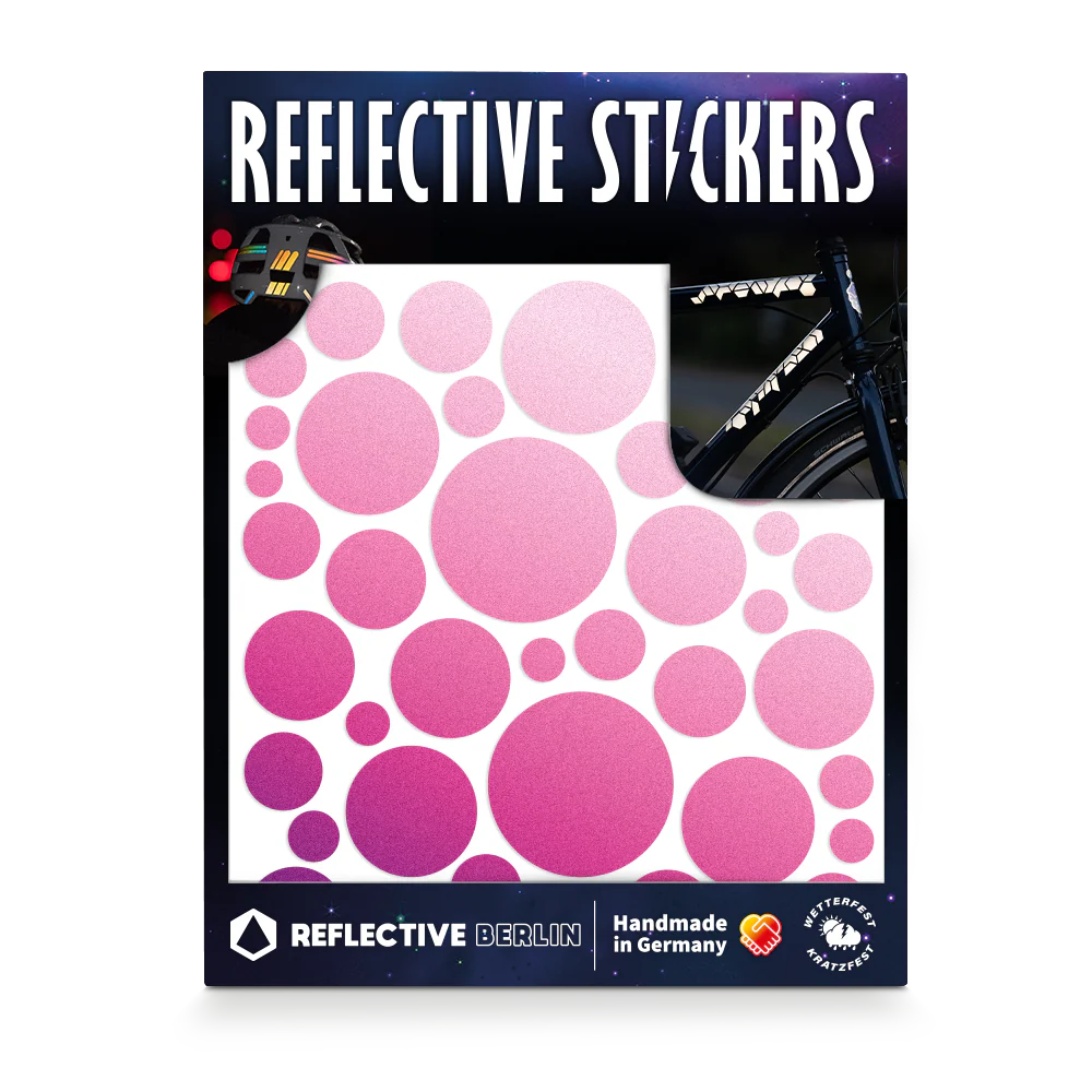 Reflective Berlin reflecterende stickers medium - cherokee roze