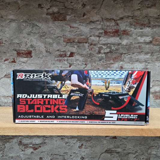 RISK RACING verstelbare startblokken verpakking met 5 niveaus van aanpassing voor motorcross holeshot starts
