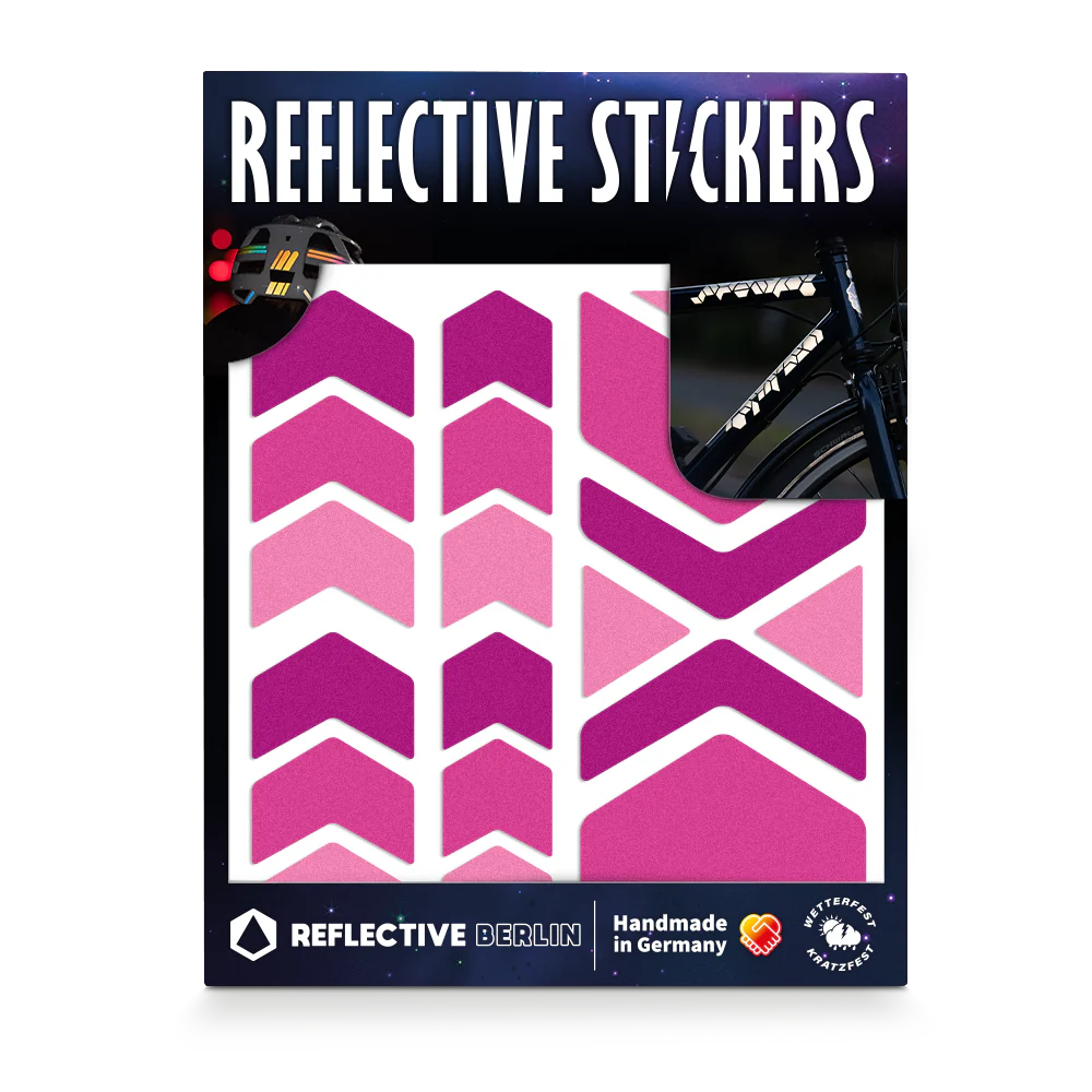 Reflective Berlin reflecterende stickers medium - chevrons roze