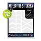 Reflective Berlin reflecterende stickers medium - chevrons wit