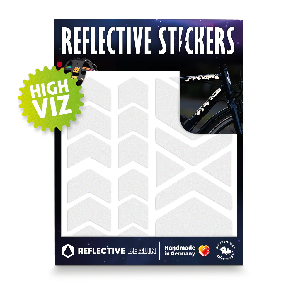 Reflective Berlin reflecterende stickers medium - chevrons wit