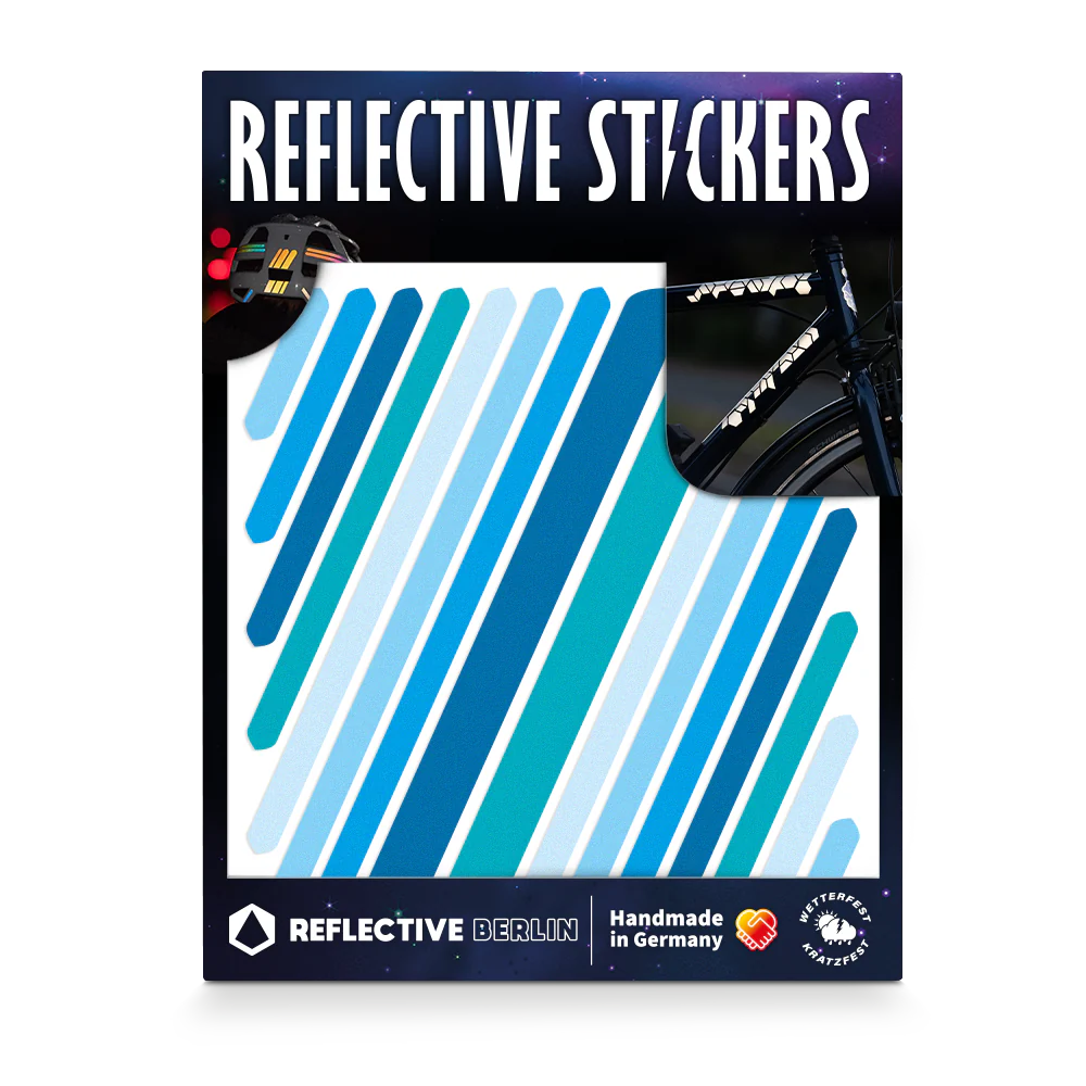 Reflective Berlin reflecterende stickers medium - universal blauw