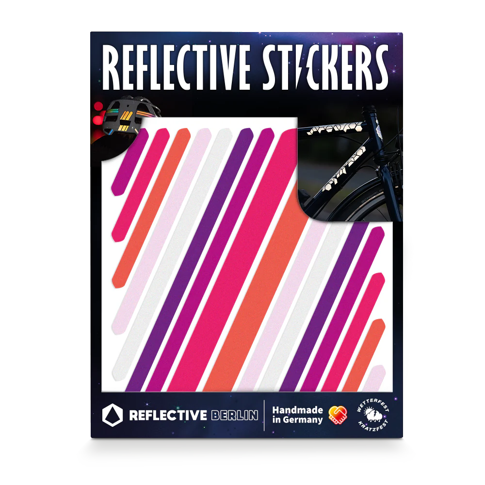 Reflective Berlin reflecterende stickers medium - universal paars