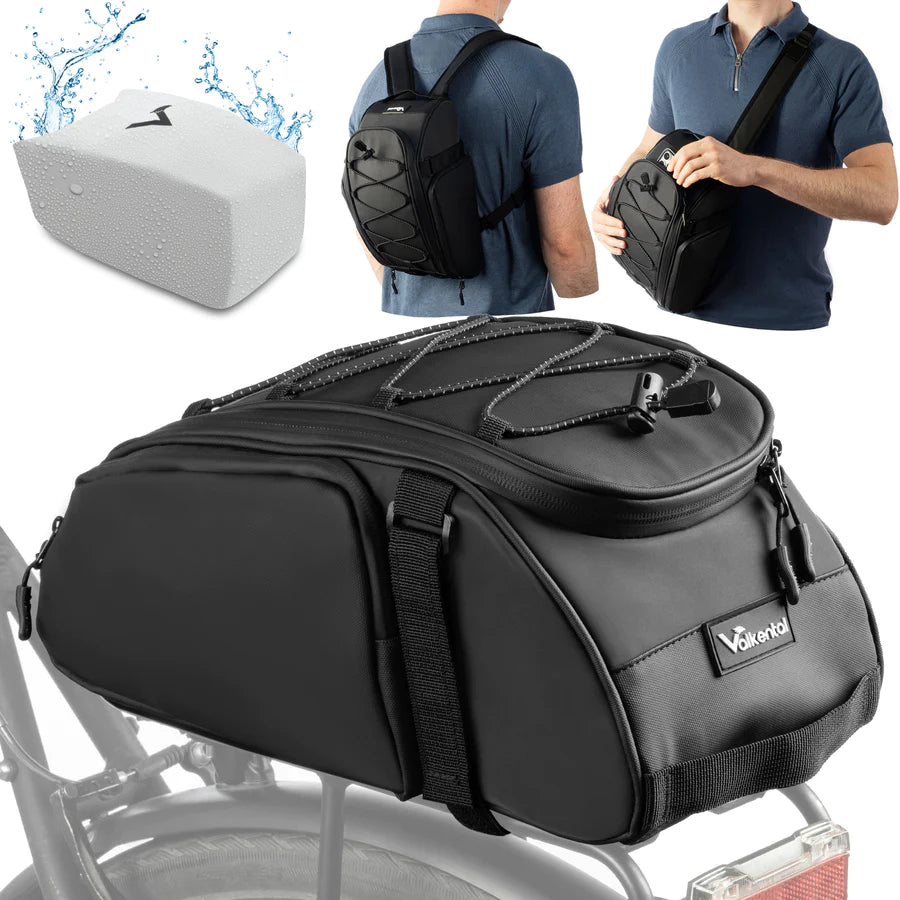 VALKENTAL TRUNKBAG de verschillende draag methodes