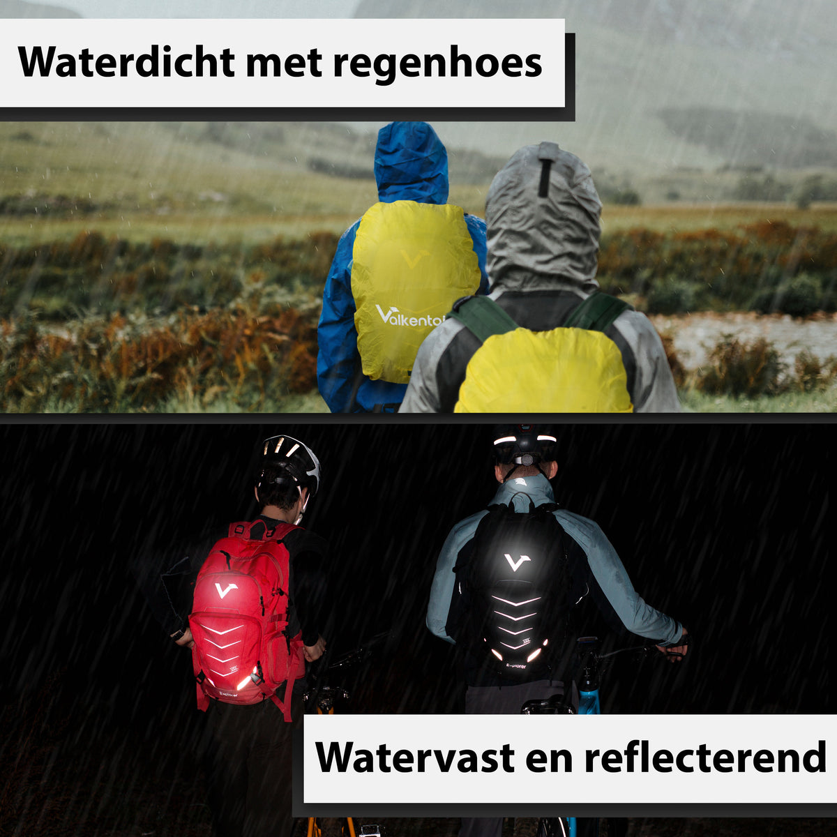 VALKENTAL V22 grote reflecterende logo's en waterdicht regenhoes