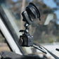 Quad Lock 360 Suction Base - op een voorruit geplakt met een dash cam
