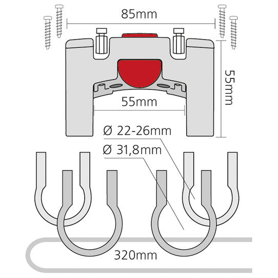 KLICKFIX CC-100 STUURADAPTER OVERSIZED AFMETINGEN