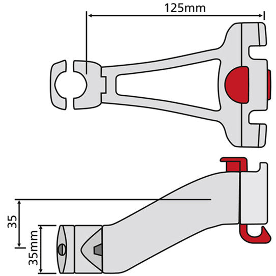 KLICKfix cc-101 Stuuradapter voor Stuurpen - afmetingen