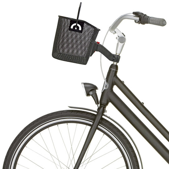 KLICKfix cc-101 Stuuradapter voor Stuurpen - gemonteerd met fietsmand