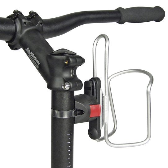 KLICKfix Mini Adapter Bottle Klick - gemonteerd op fietsstang met een bidonhouder