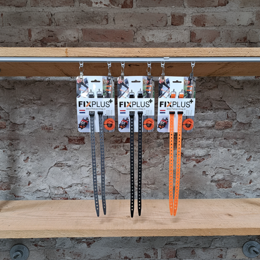 FIXPLUS straps 40cm in de winkel grijs, zwart en oranje
