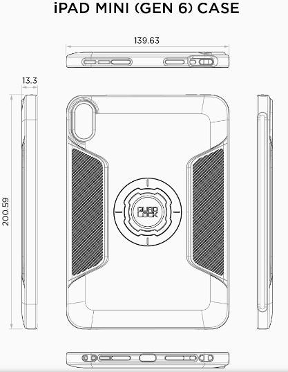 Quad Lock MAG Case iPad mini gen 6 – afmetingen