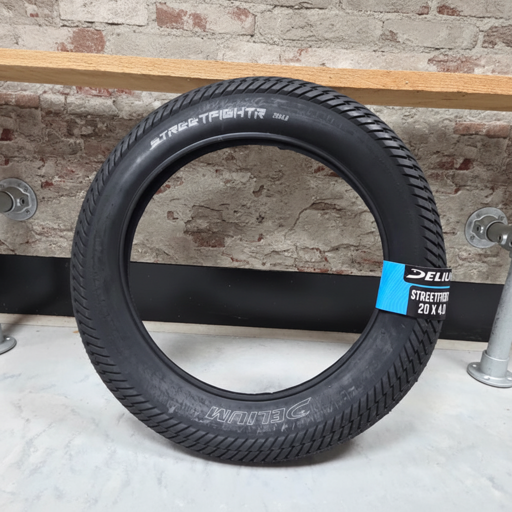 DELIUM Streetfightr fatbike buitenband 20x4.00 met agressief profiel voor e-bikes tot 50km/u