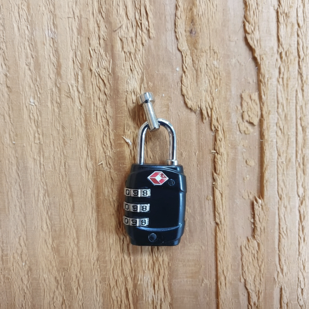 FIXPLUS cijferslot zwart met TSA logo en 3-cijferige code - strap slot voor motor en fiets