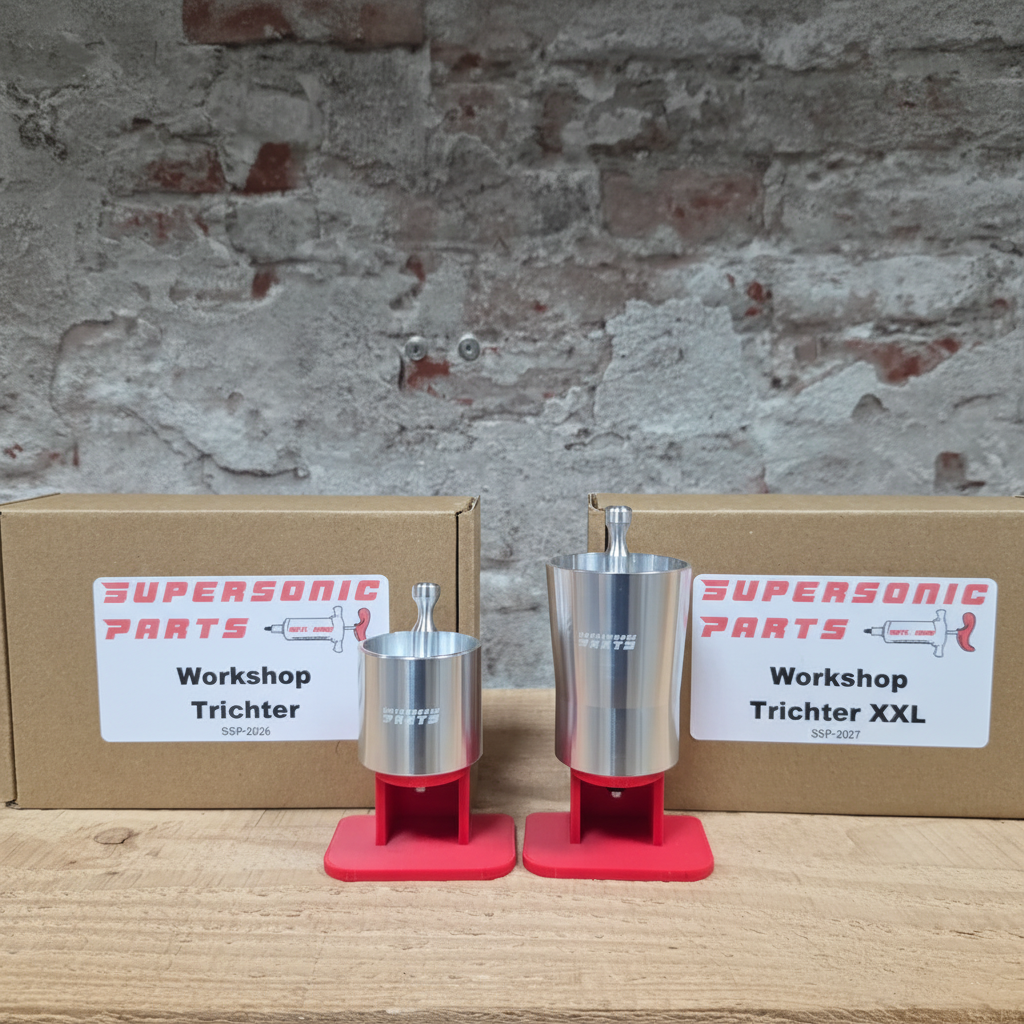 SUPERSONIC PARTS aluminium trechter voor hydraulische fietsremmen Shimano SRAM met rode standaard