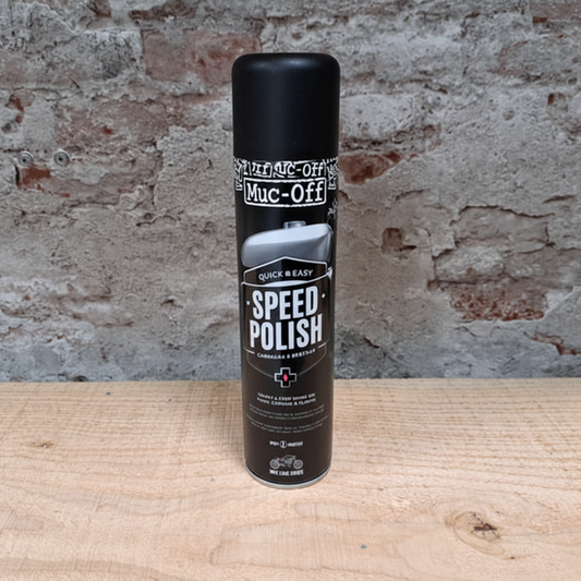 Muc-Off Speed Polish 400ml - alles-in-één motor polish en carnauba wax in spuitbus