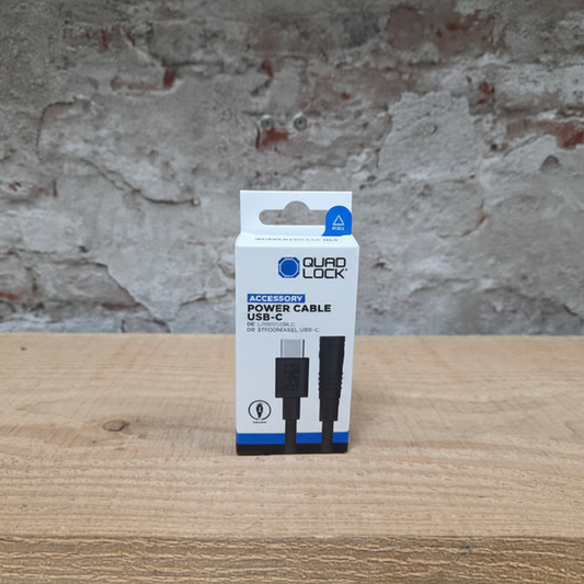 Quad Lock USB-C voedingskabel 1.1m waterdicht IP67 voor draadloze oplaadkop fiets en e-bike
