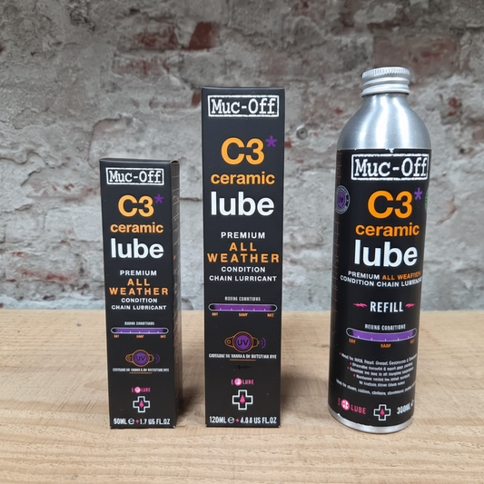 Muc-Off C3 Ceramic All Weather Lube 50 ml, 120 ml en 300 ml refill in de winkel