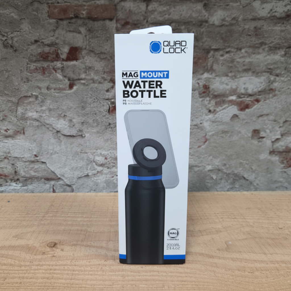 Quad Lock MAG Mount Water Bottle 700ml verpakking - telefoonhouder flessenhouder voor MAG case