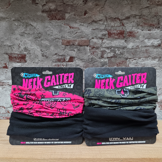 MUC-OFF Winter Neck Gaiter Roze en Groen – fleece nekwarmer voor motor en fiets, beide kleuren in de winkel