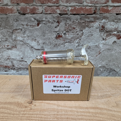 SUPERSONIC PARTS ontluchtingsspuit 30ml DOT hydraulische remmen Luer-Lock TPX werkplaatskwaliteit