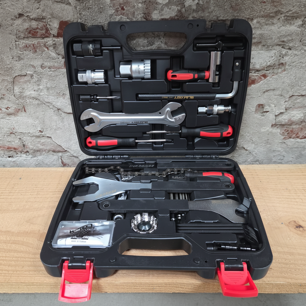 SUMART PTK-21 fietsgereedschap set open - 21 tools inclusief sleutels kettinggereedschap en tubeless kit