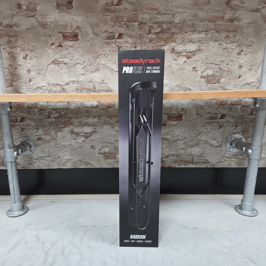 Steadyrack ProFlex Narrow wandrek voor racefietsen en gravelbikes - premium zwenkbaar fietsophangsysteem voor smalle banden tot 2.1 inch