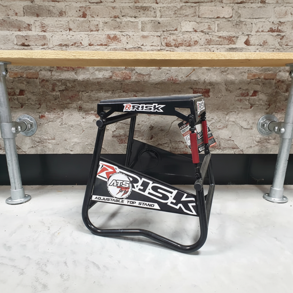 Risk Racing ATS verstelbare magnetische motorstandaard met CNC-aluminium spanschroeven en antislip rubber voor crossmotoren