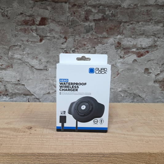 Quad Lock Waterproof Wireless Charger verpakking met IP67 waterdichte draadloze oplaadkop voor motor en e-bike