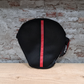 GRANDPITSTOP Air Comfy Seat Cruiser – bovenaanzicht zwart mesh met verticale rode streep