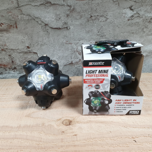 RISK RACING Magnetic Light Mine Professional met verpakking - 250 lumen handsfree zaklamp