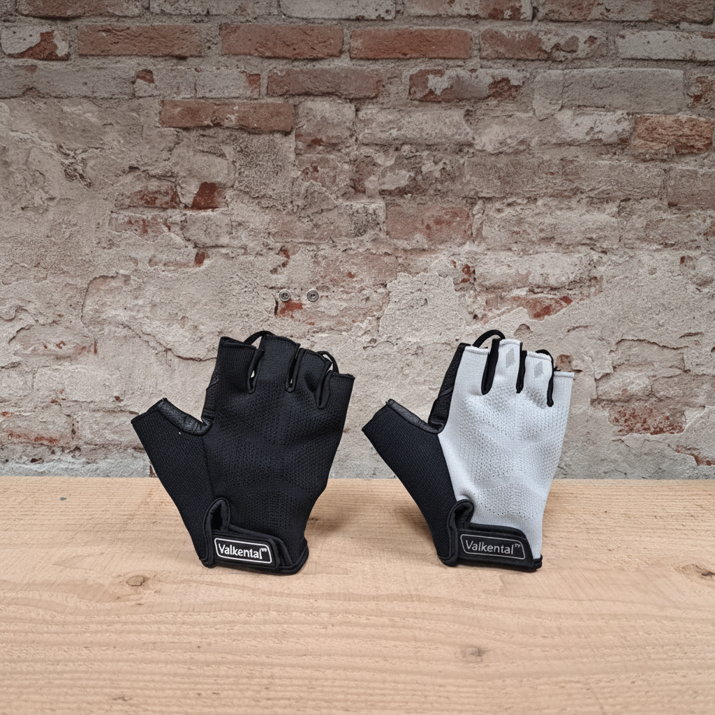 VALKENTAL BikeRider Advanced fietshandschoenen zwart en reflecterend - korte wielrenhandschoenen met gelvulling