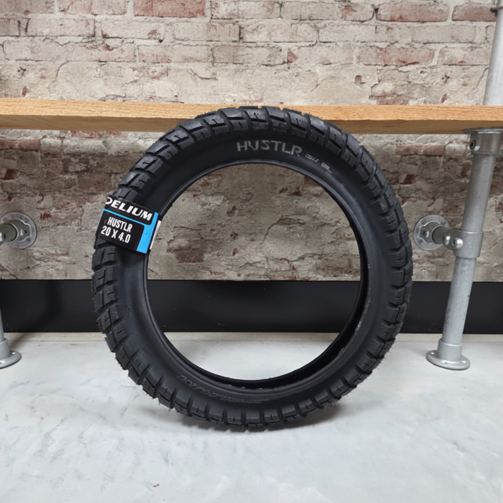 delium Hustlr fatbike band met agressief profiel voor off-road en adventure rijden