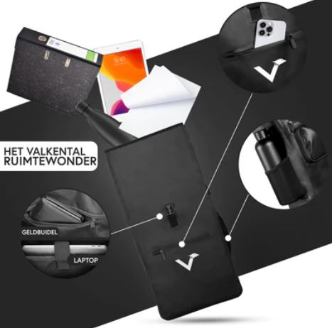 ValkOne schoudertas met laptop vak 15 inch