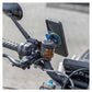 QUAD LOCK brake/clutch mount gemonteerd op de motor
