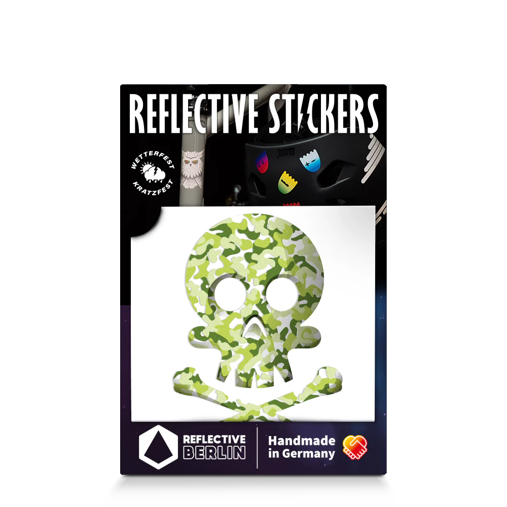 Reflective Berlin reflecterende stickers small voor kinderen skull camouflage