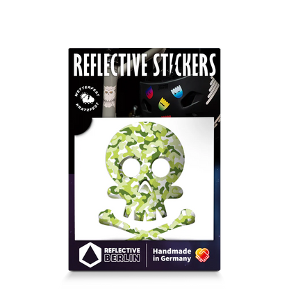 Reflective Berlin reflecterende stickers small voor kinderen skull camouflage