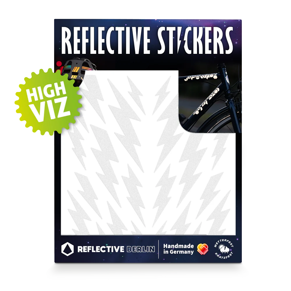 Reflective Berlin reflecterende stickers medium - lightning wit