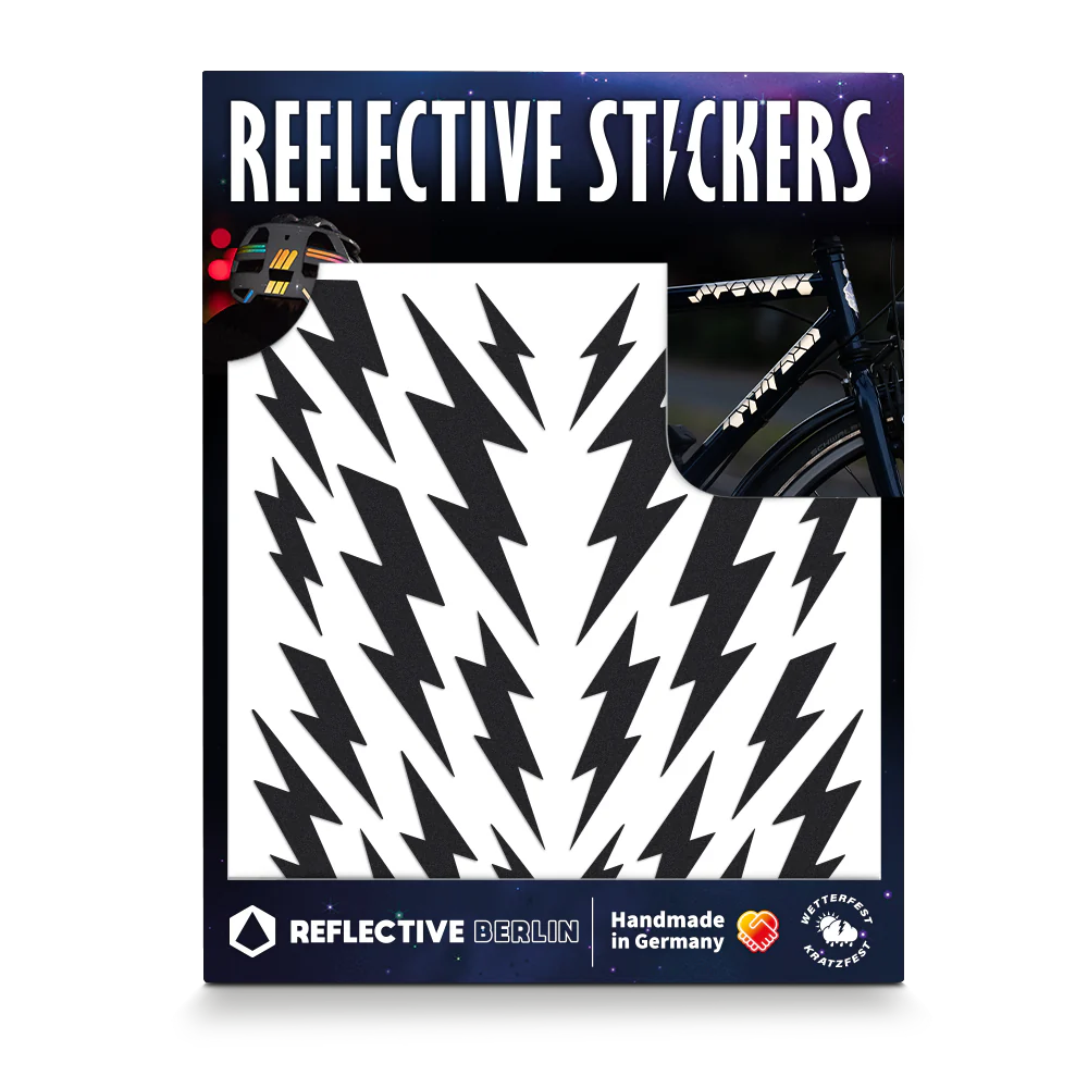Reflective Berlin reflecterende stickers medium - lightning zwart