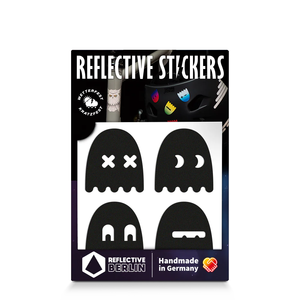Reflective Berlin reflecterende stickers small voor kinderen ghost zwart
