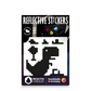 Reflective Berlin reflecterende stickers small voor kinderen t-rex zwart