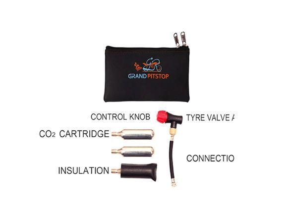 GrandPitstop CO2 Bandenpomp set met cilinders en tas