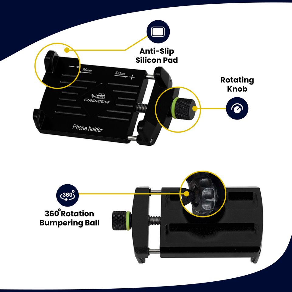 GRANDPITSTOP telefoonhouder claw - detail bevestiging en gebruik